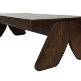 Vintage Coffee Table Wengé Brutalist Postmodern 70's Design