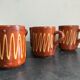 Lot de 6 mugs en terre cuite vernissée