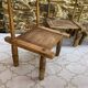 Ancient Baoulé African chairs in carved wood, Wabi-Sabi.