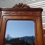 Dressing table with storage, in solid walnut