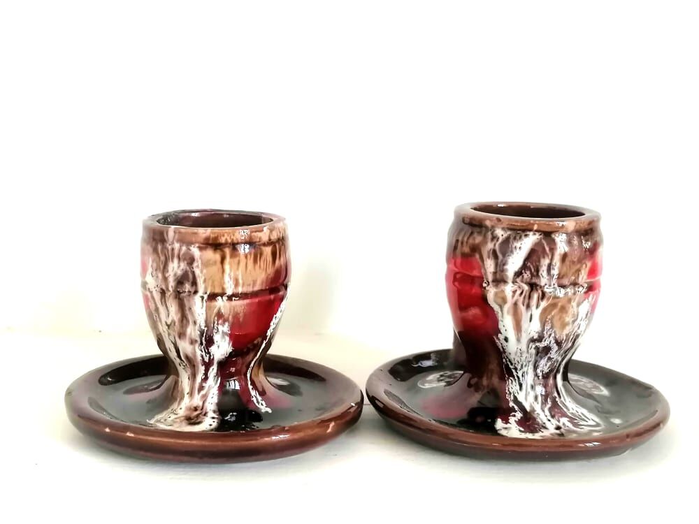 Bougeoirs à mains céramique style Vallauris , vers 1960