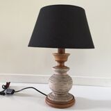 Lamp in stone and wood turned by noaïlles