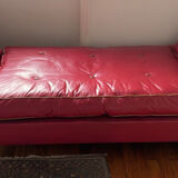 Vintage bench Skaï red