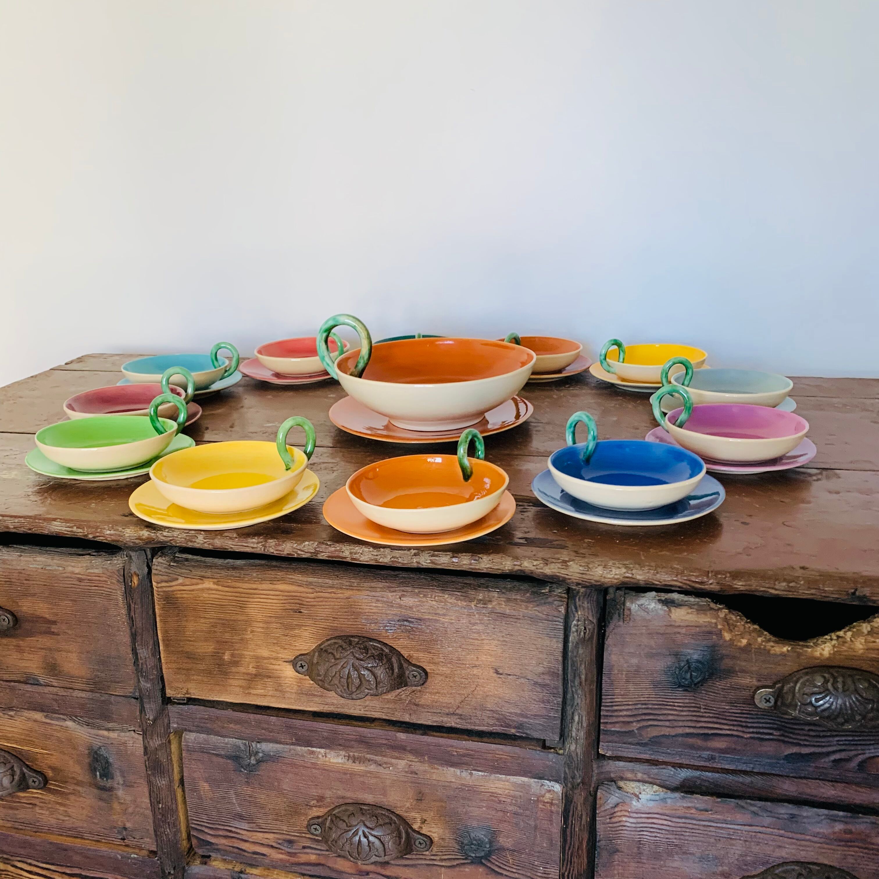 Vintage fruit service by Michel Clément