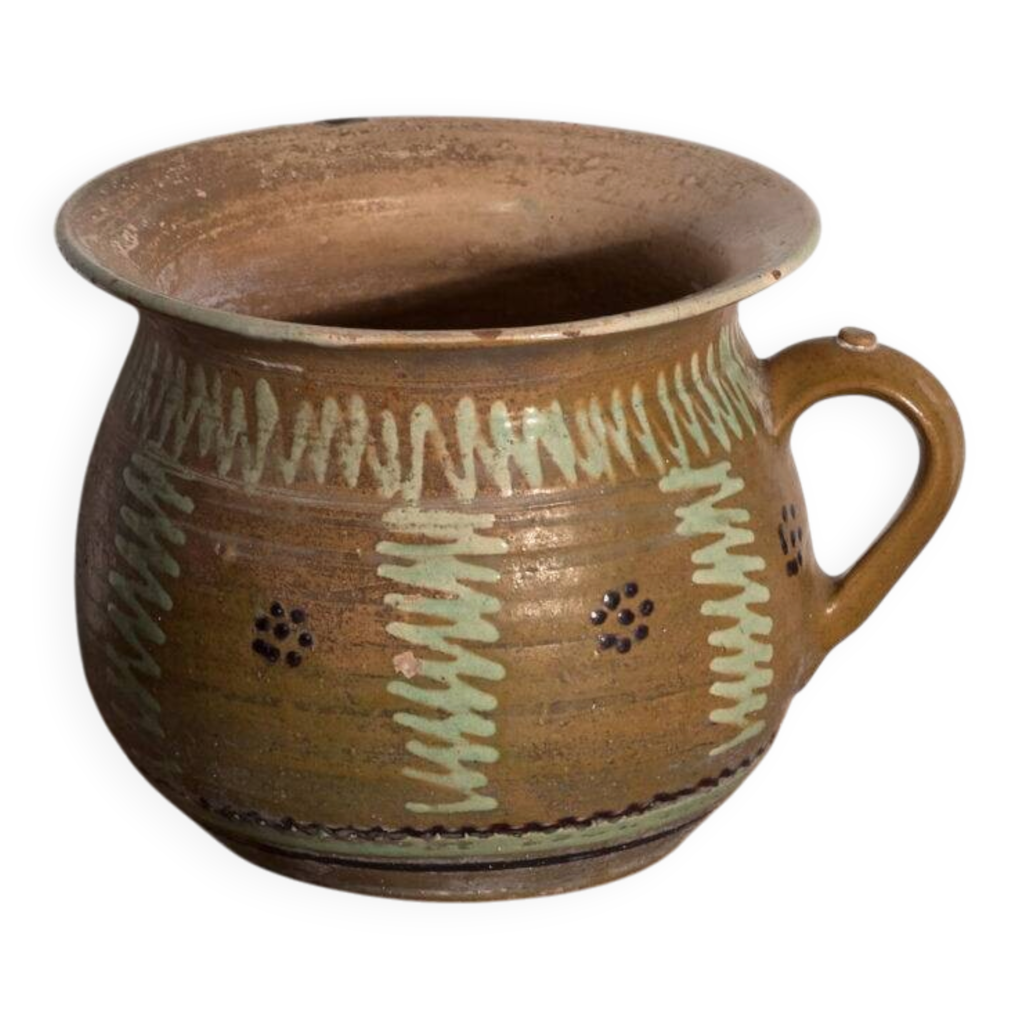 Old glazed ceramic pot – Central Europe, around 1930