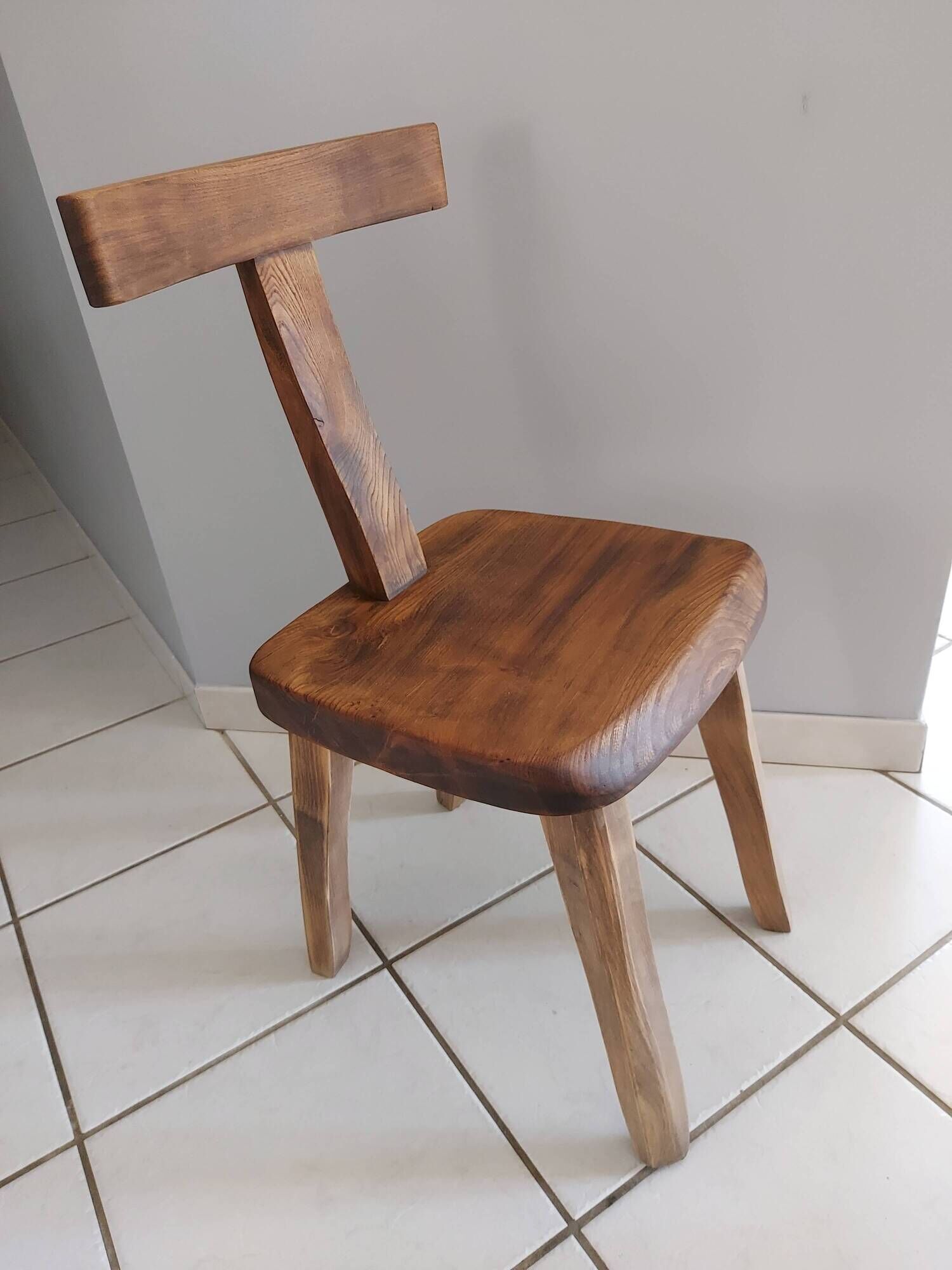 Suite of 4 rustic chairs from the 70/80's