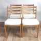 Set of 4 Vintage Scandinavian chairs in white boucle fabric, Sweden, 1920s.
