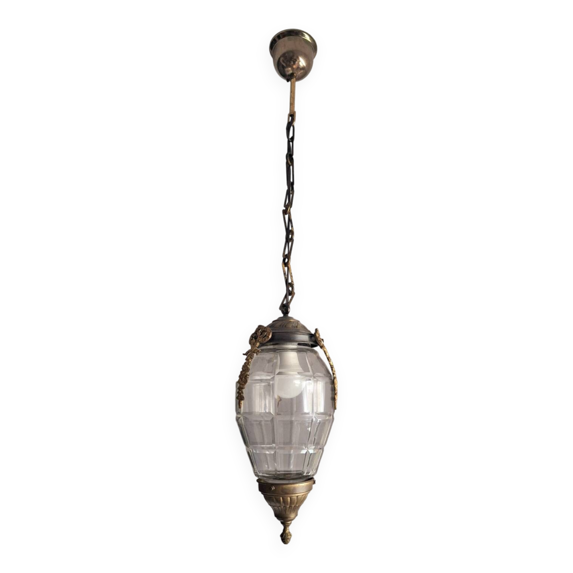 Art Deco Acorn Hanging Light Fixture, Antique Chandelier