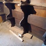 3 wooden choir stalls