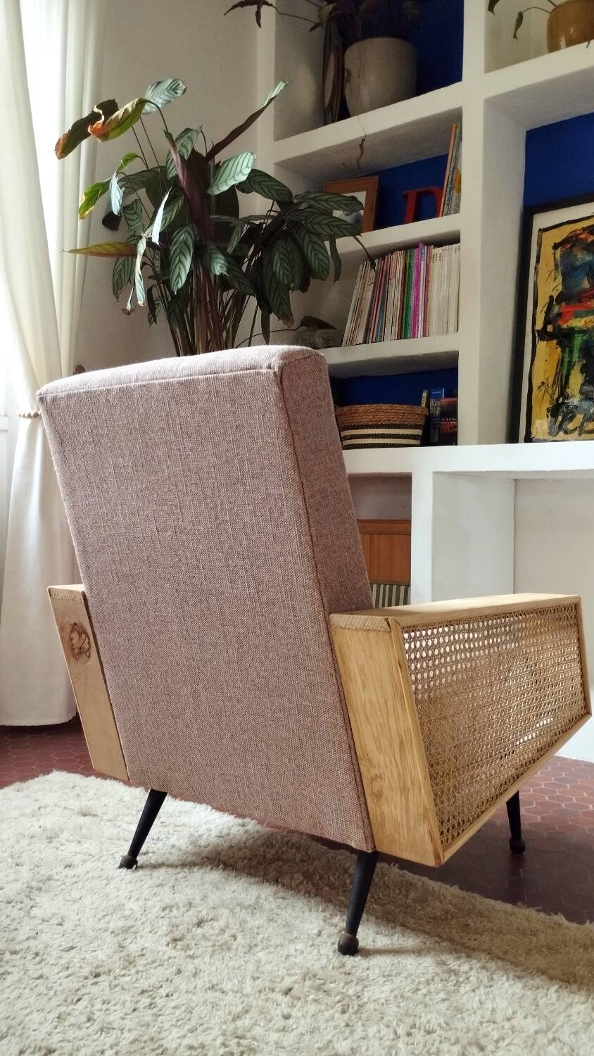 60s cane armchair