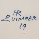 Plate in Faience HR QUIMPER hand-painted floral decoration