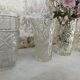 Four bohemian crystal vases