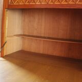 Wood and rattan secretary