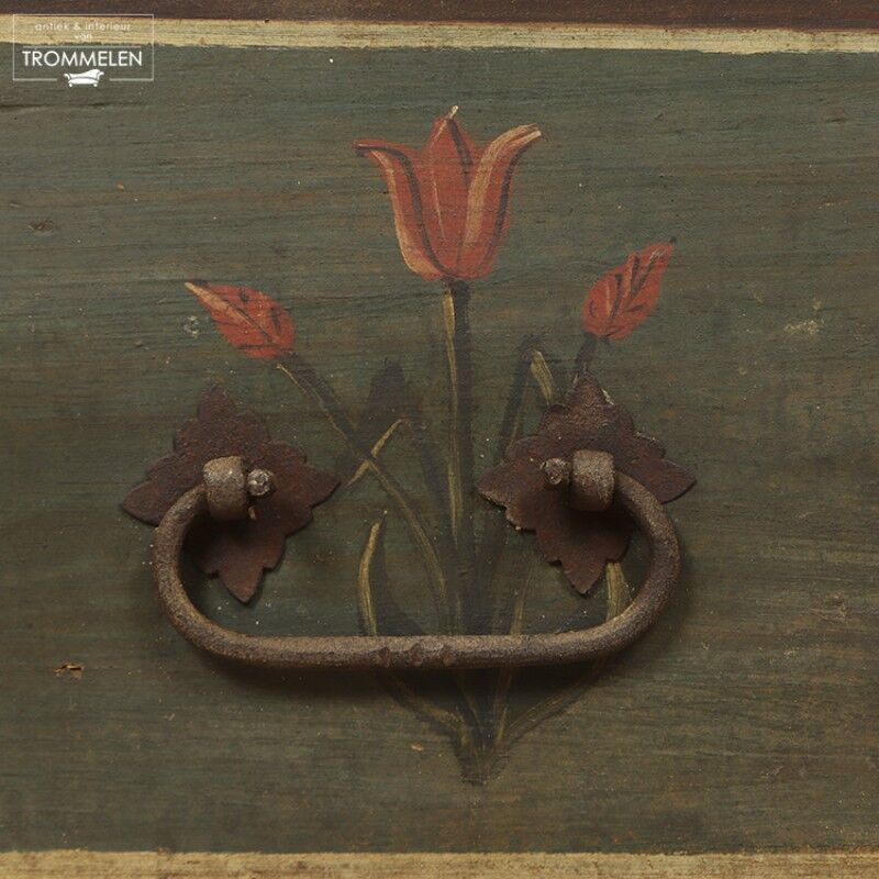 Antique Painted Folk art bridal chest