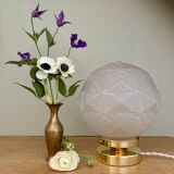Vintage art deco globe table lamp in frosted glass