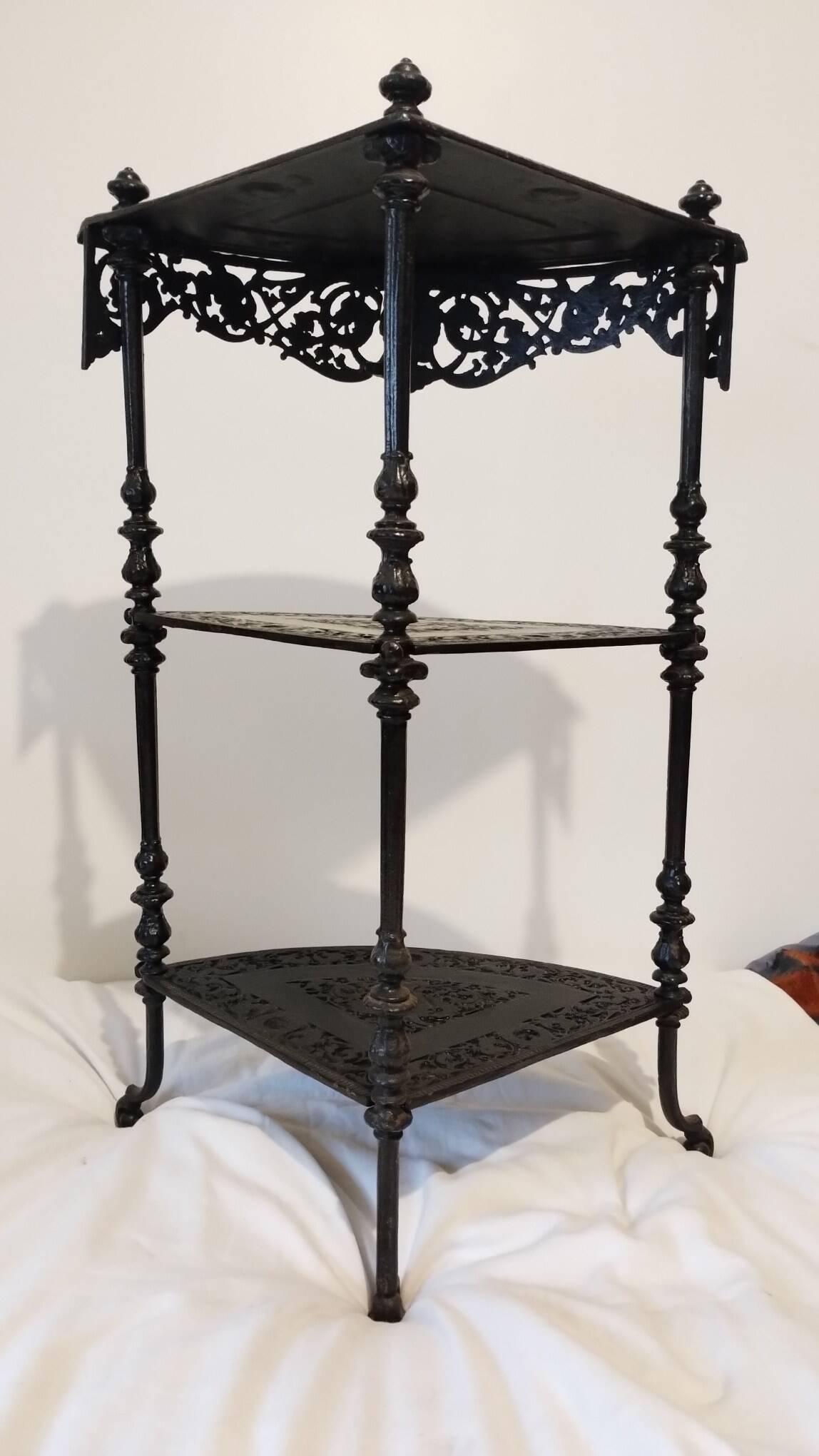 Cast iron corner shelf