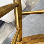 Napoleon III chair in gilded wood and pink velvet, old Chiavari wooden chair