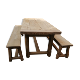 Farmhouse table with solid oak benches