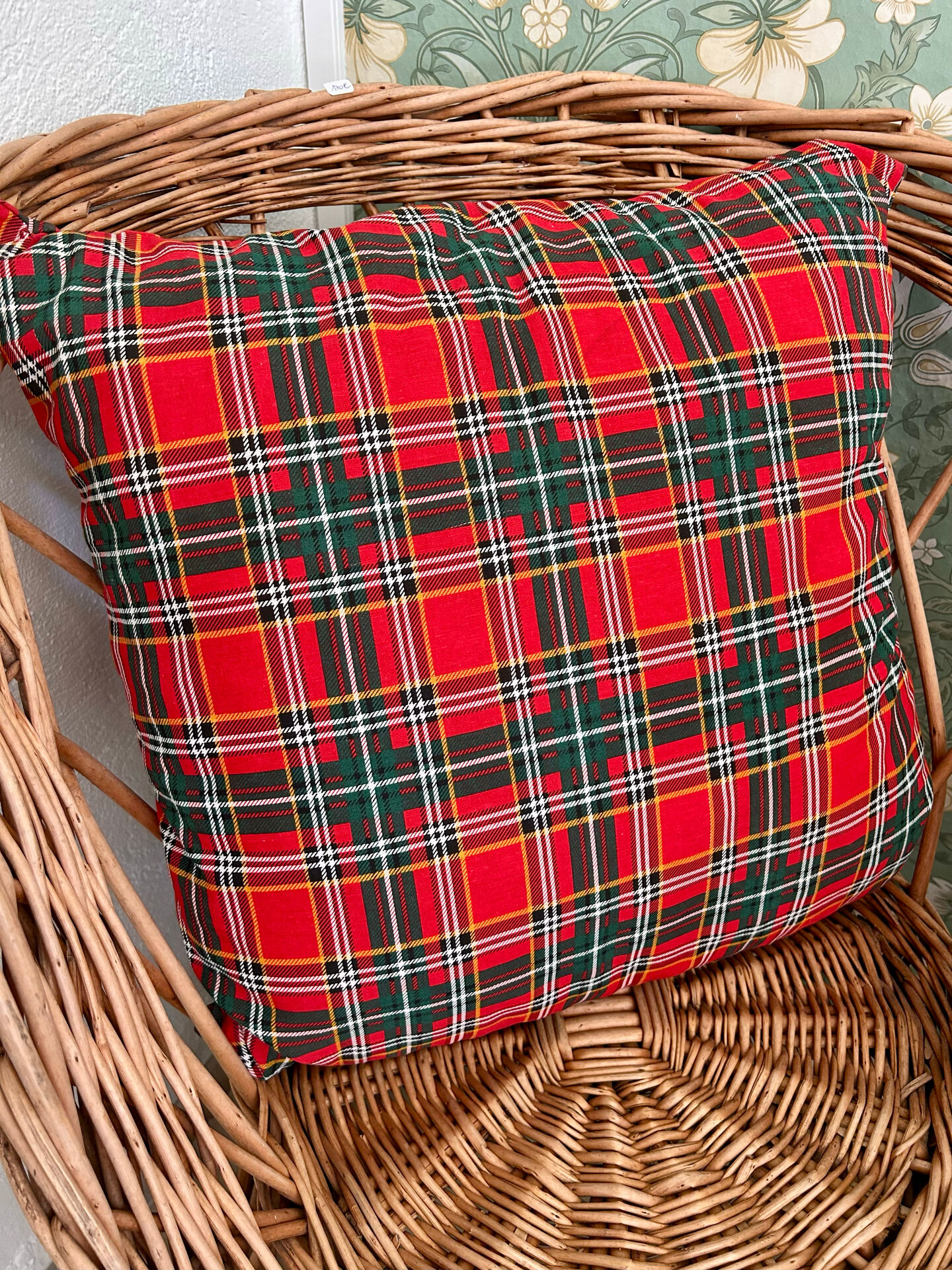 Large tartan cushion