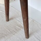 Tabouret tripode vintage en bois