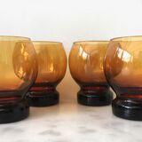 Set of 4 vintage amber cups