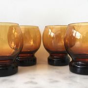 Set of 4 vintage amber cups