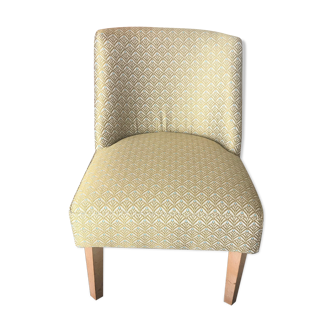 Small chair in gold-blue fabric