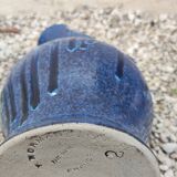 Enamelled stoneware pitcher signed