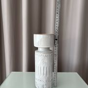 Vase / porte-bougie en céramique vintage d'Allemagne de l'Ouest – relief ivoire – années 1970
