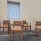 4 neo-Basque turned wood armchairs