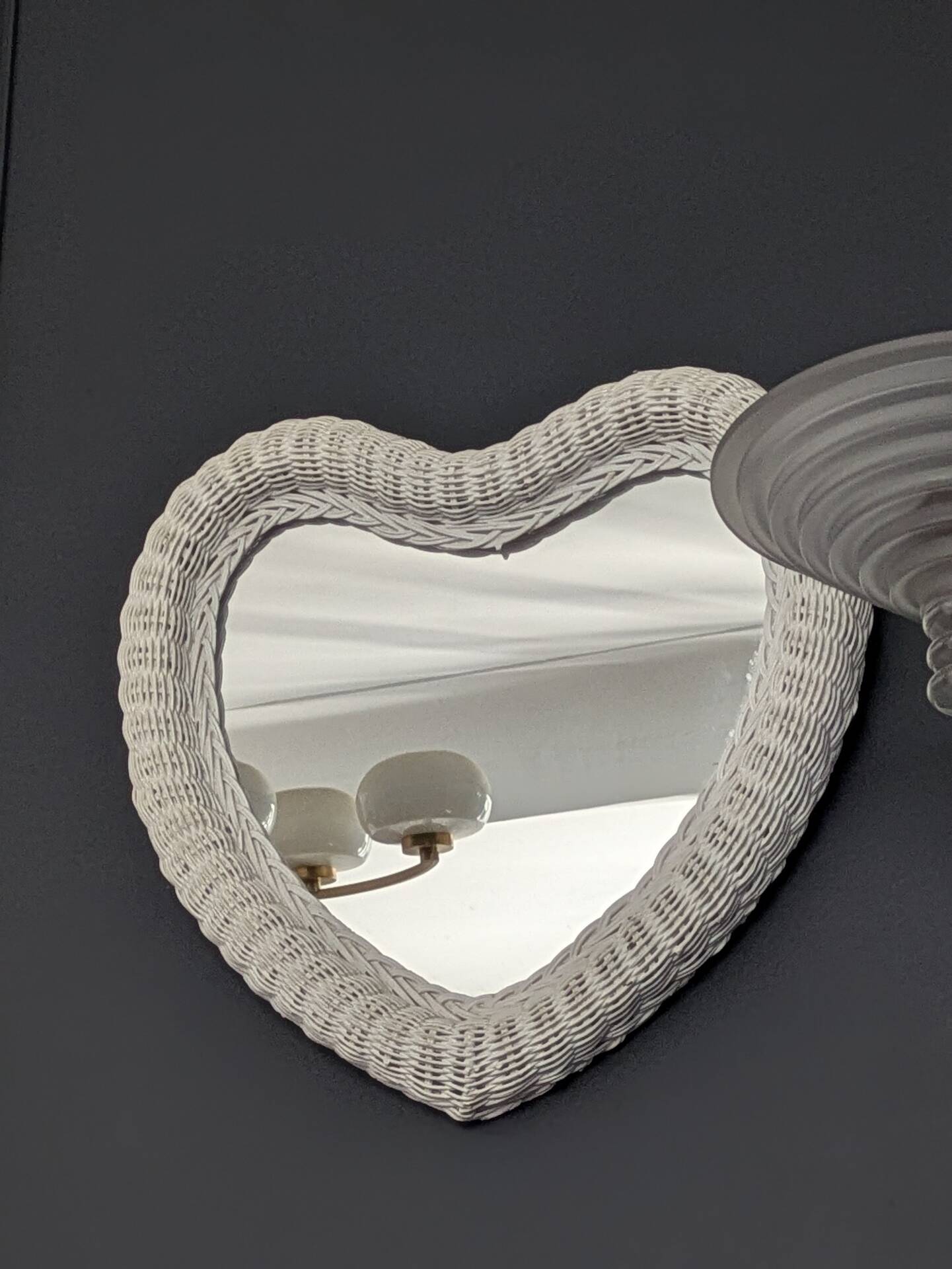 Vintage 80s rattan mirror