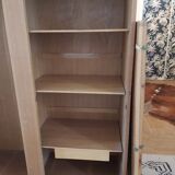 Vintage wooden and rattan cabinet