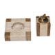 Travertine smoker's set, lighter and ashtray