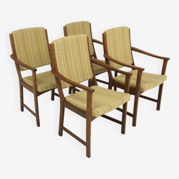 Set of 4 Scandinavian oak chairs, Sweden, 1950