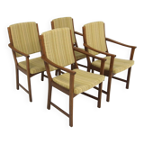 Set of 4 Scandinavian oak chairs, Sweden, 1950