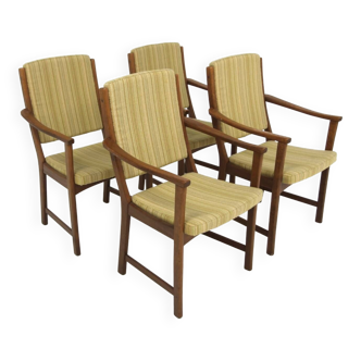 Set of 4 Scandinavian oak chairs, Sweden, 1950