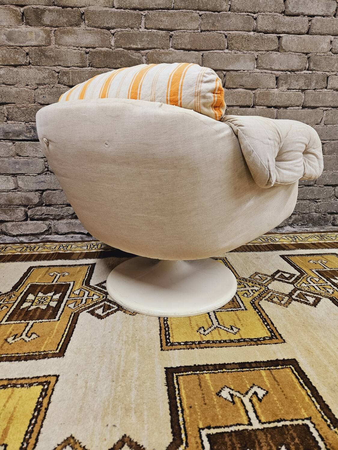 Swivel shell armchair by lusch erzeugnis 1970 vintage