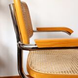 B64 armchair in wood and cane after Marcel Breuer