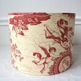 Red toile de jouy lampshade