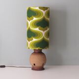 Vintage pottery table lamp with a new custom lampshade.