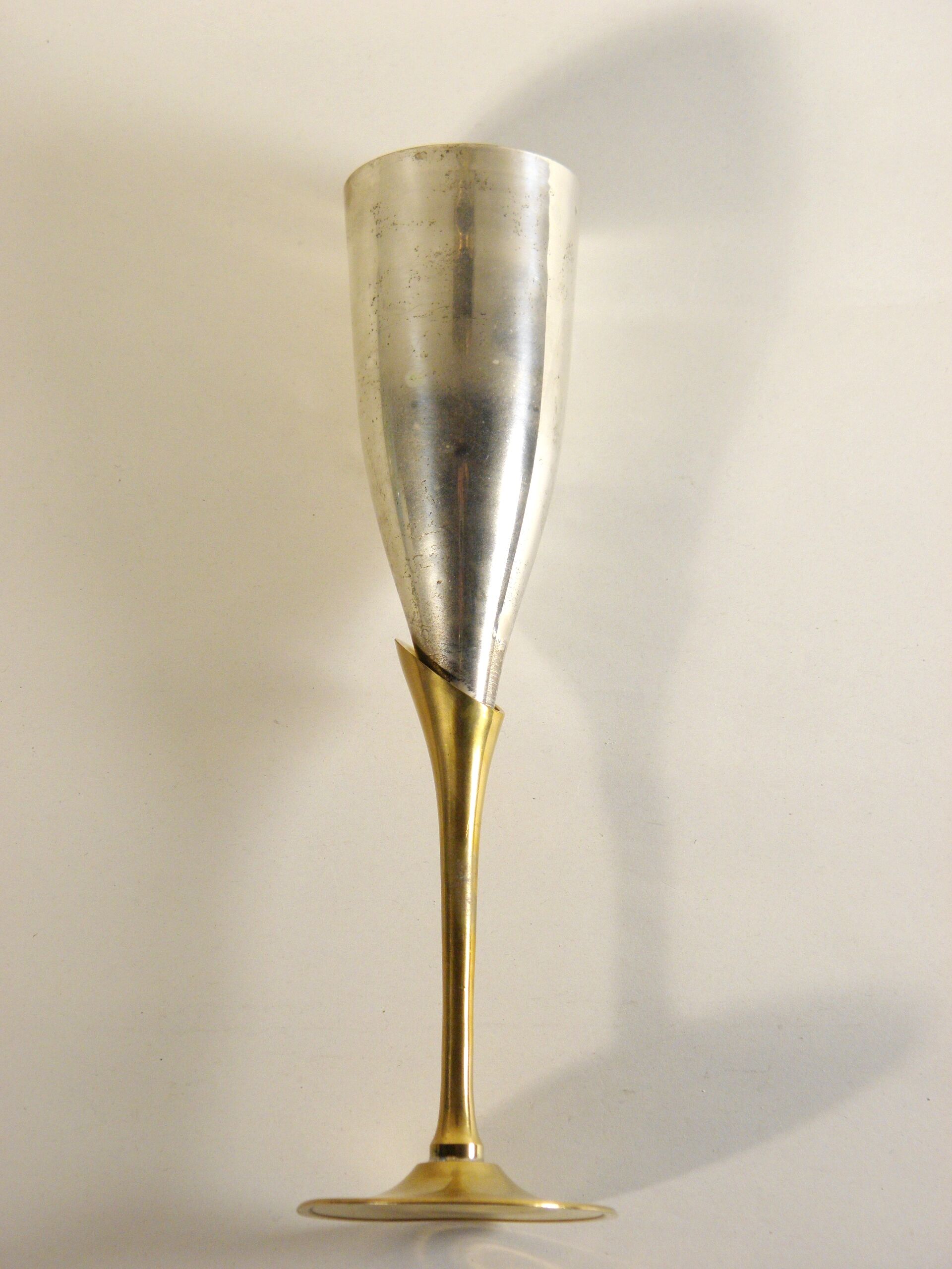 Vase chalice brass and silver