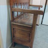 Vintage antique wood chest bench