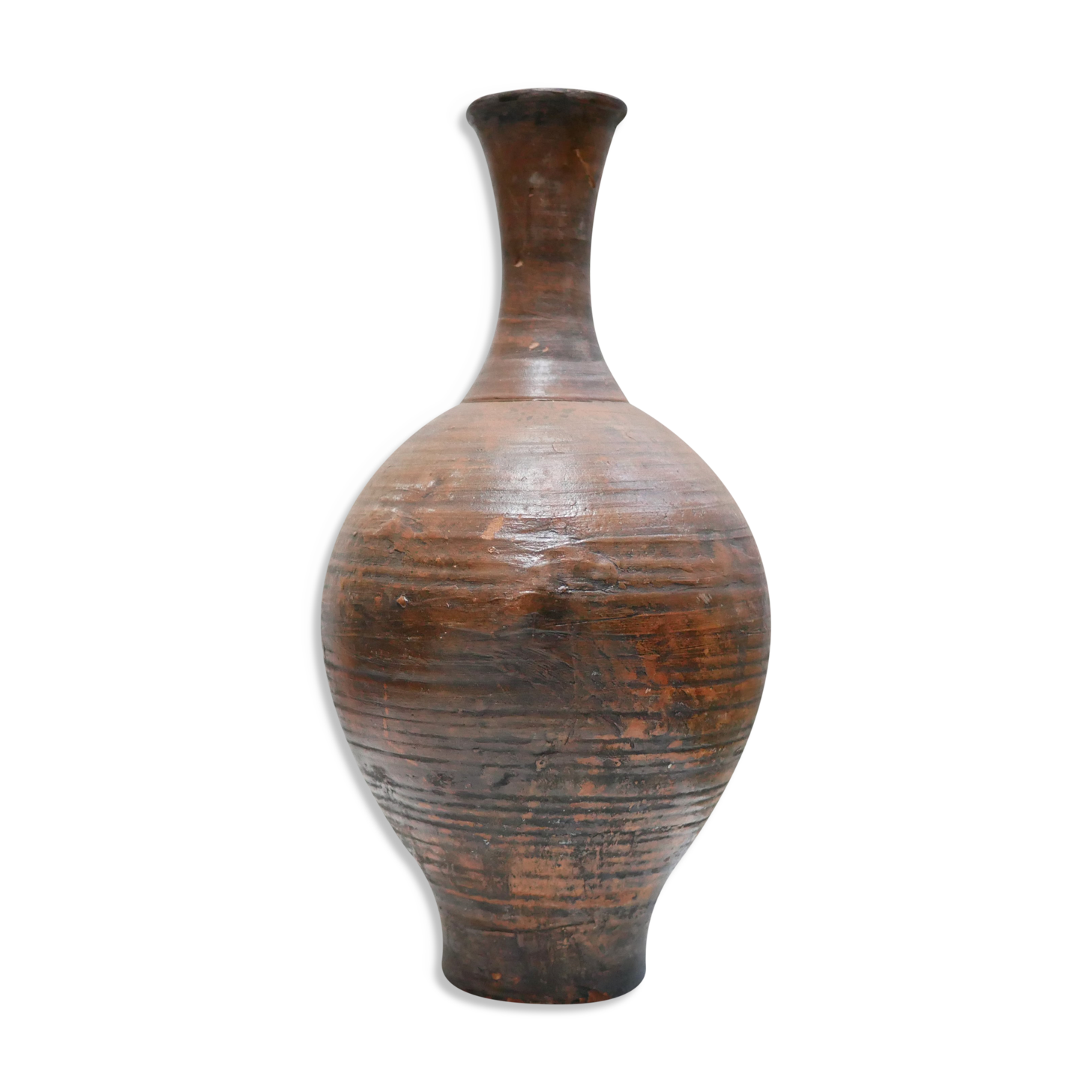 Vintage glazed terracotta jar