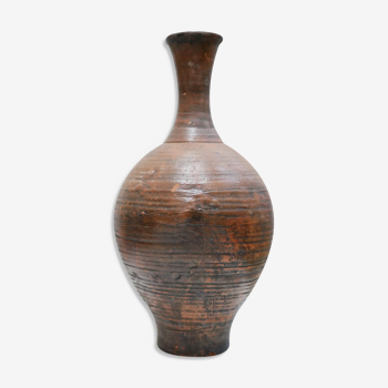 Vintage glazed terracotta jar
