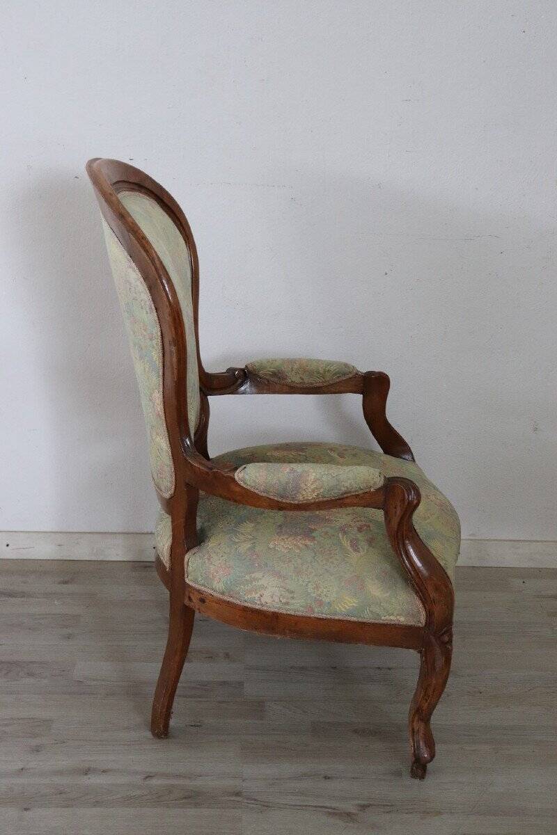 Antique walnut armchair 19th Century