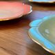 Set of 6 vintage floral plates by Geneviève Lethu