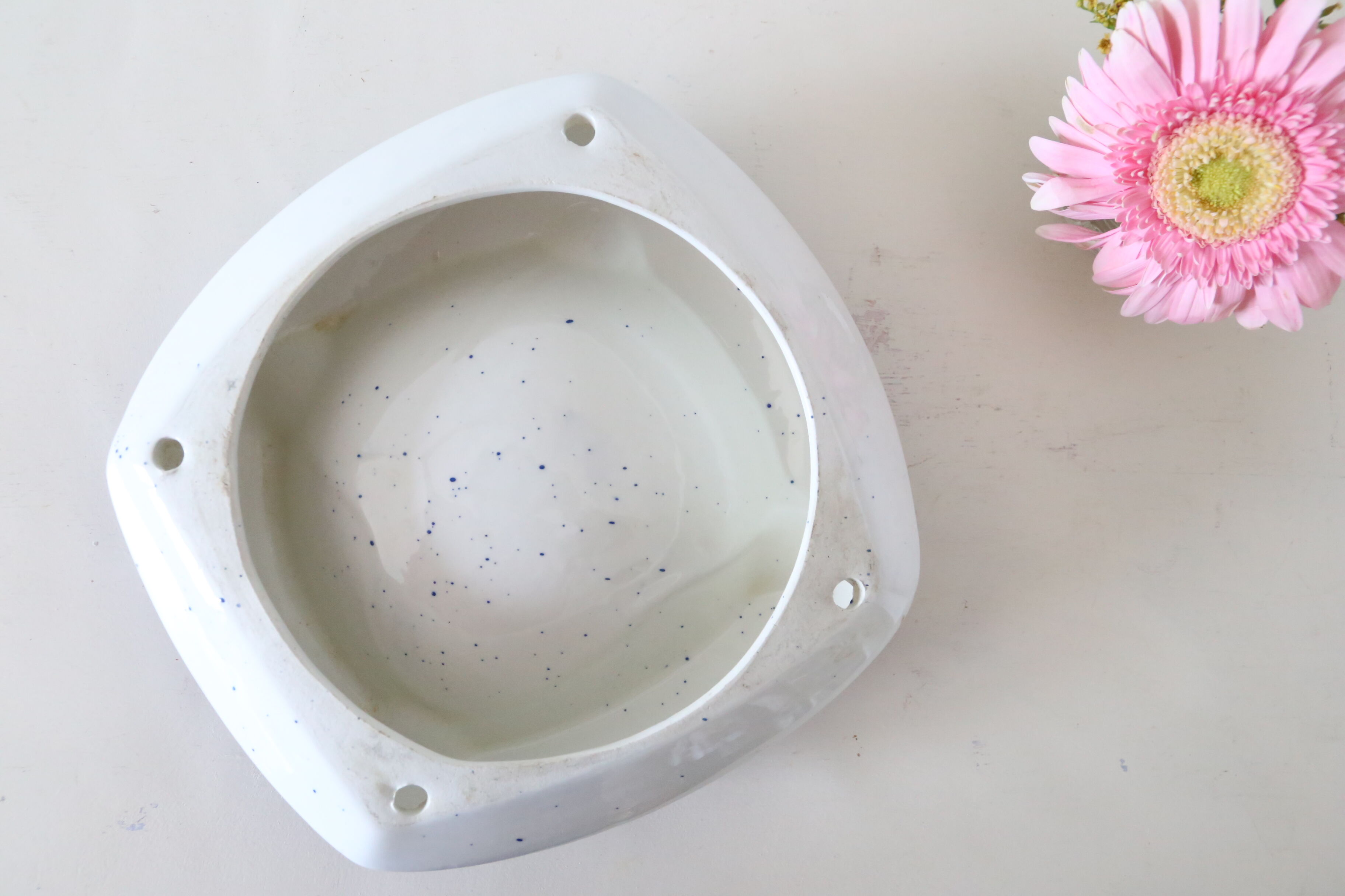 Empty pocket or blue ceramic ashtray, vintage