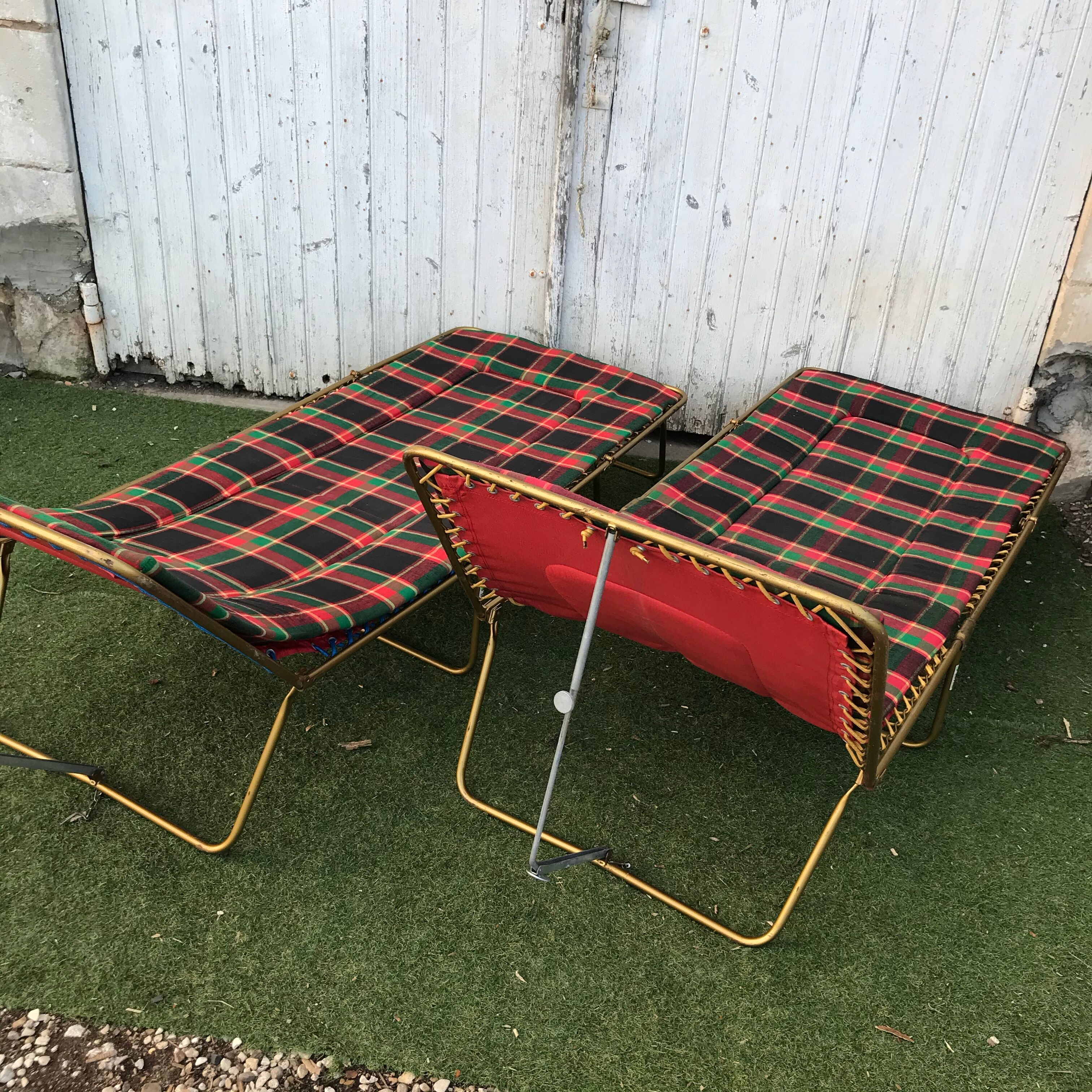 Pair of Lafuma sun beds