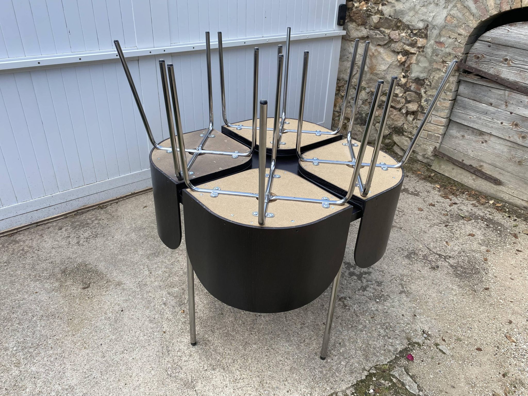 Fusion model table and 4 chairs set by Sandra Kragnert Swedish 90s