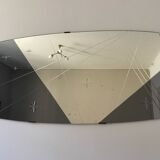 Large two-tone panoramic mirror designed by Marly Frères in Bordeaux CIRCA 1960